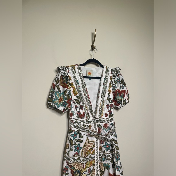 Farm Rio Off-White Botanicals Belted Midi Dress - Picture 7 of 9